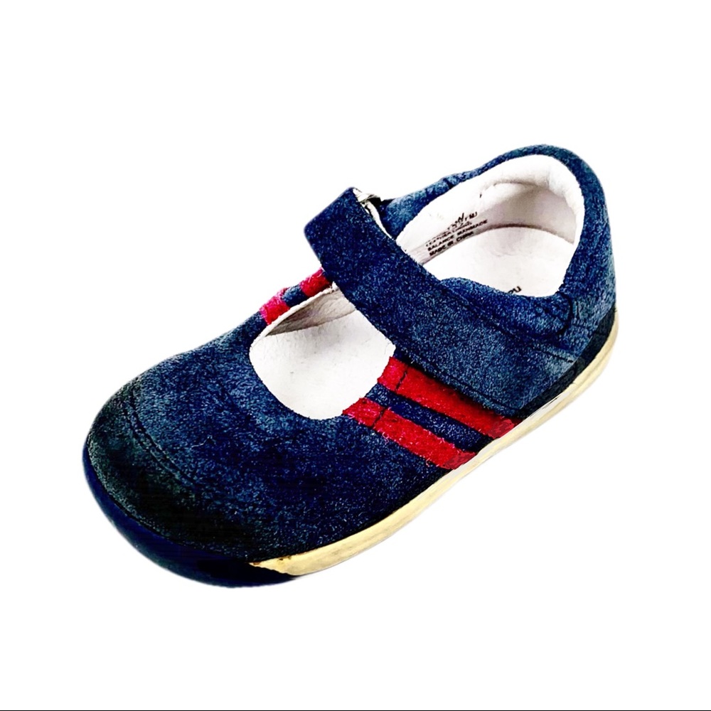 Stride Rite Baby Sporty 3431574 Navy/Red Suede Soft Walker Size 5W